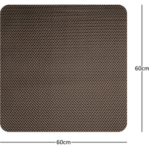 Reversible Square Dual-Colour PVC Shower Mat - Grey / Brown / 60cm x 60cm by Nicoman