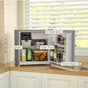 HOMCOM 46 Litre Table Top Fridge Mini Fridge with Chiller Box by HOMCOM