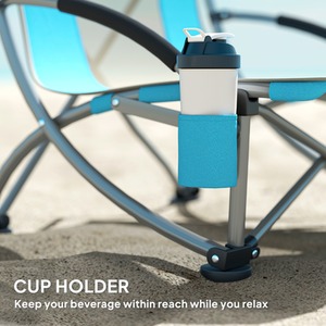 Outsunny Set of 2 Folding Beach Chair with Carry Bag - Blue by Outsunny