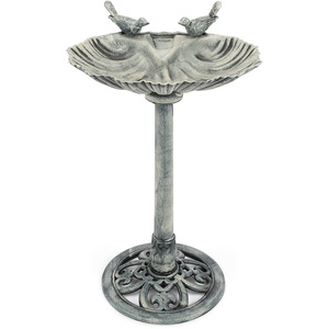 Clam Shell Pedestal Bird Bath by Christow