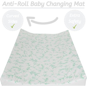 Anti-Roll Wedge Baby Changing Mat - Green Leaves / Green Leaves by Babycurls