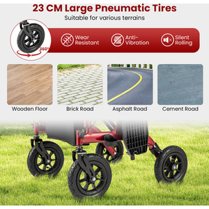 2-in-1 Foldable Rolling Walker Wheelchair Combo by Costway