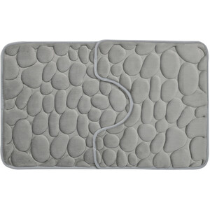 Pebble Bath and Pedestal Mat Set - Grey