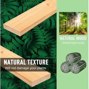 Outsunny Wooden Planter Raised Bed Container - Natural Wood by Outsunny