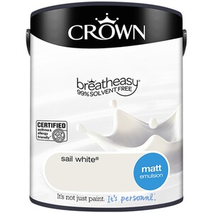 Crown Breatheasy Matt Emulsion Paint 5L - Sail White by Crown Paints