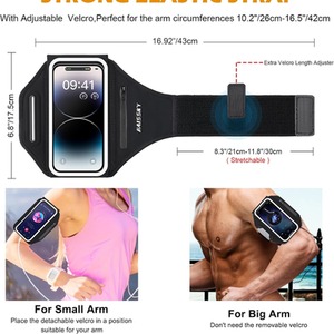 Running Armband Phone Holder Pocket - Black