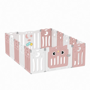 Foldable Baby Playpen Toddler Activity Center - Pink / 143cm / 179cm by Livingandhome