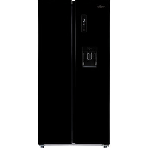 Willow 430L Total No Frost American Style Fridge Freezer - Black by Willow