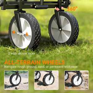 Outsunny Folding Outdoor Storage Bag with Telescopic Handle by Outsunny