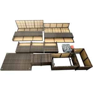 Carolina Adjustable Rattan Table Set - Brown