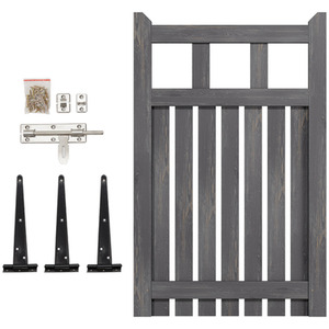 Spruce Wood Garden Fence Gate with Raised Sides by Livingandhome