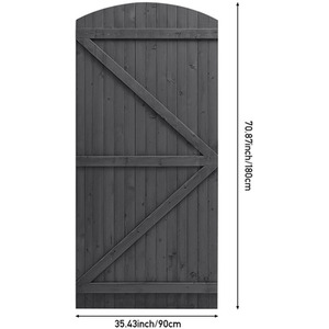 Wooden Arch Garden Gate - Grey / 90cm / 180cm by lifeideas