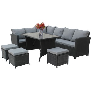 BIRCHTREE Rattan Garden Furniture Patio Set - Black by BIRCHTREE