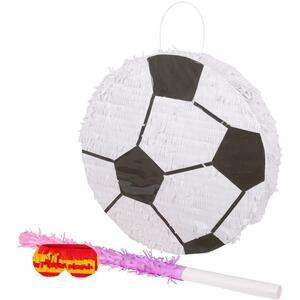 Football Pinata Set with Stick Blindfold - Pink by Fax Potato