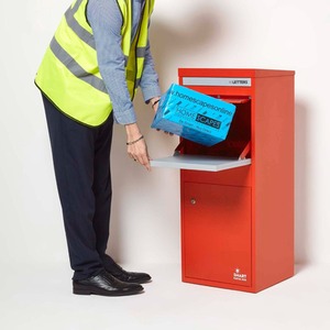SMART PARCEL BOX - Large Front Rear Access Parcel and Postage Drop Box - Red by SMART PARCEL BOX