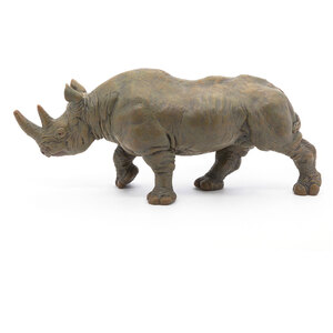 PAPO Wild Animal Kingdom Black Rhinoceros Toy Figure - Grey by PAPO