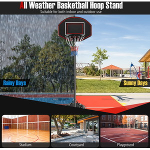 Basketball Hoop Basketball Goal System - Black by Costway