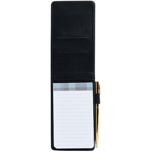 Tartan Flip Notebook with Pen - Black