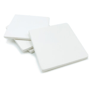 Unglazed Ceramic Coasters - White by Crafty Club