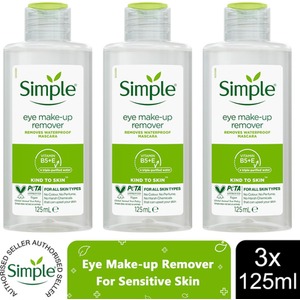 Simple Kind to Skin Eye Make-Up Remover for Sensitive Skin, 125ml - Buy 3 / 3 by Simple