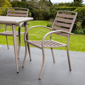 Delamere 80x80cm Patio Table and 4 Chair Set - Brown by Artemis Home