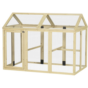 PawHut Large Run for Small Animals, Pet Playpen, Combinable Design - Natural wood finish by PawHut