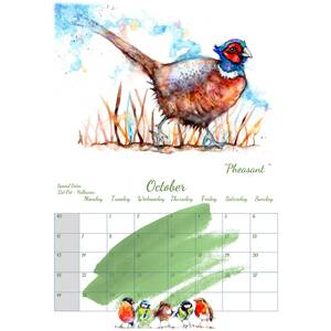 Birds in Watercolour 2024 Calendar by BebesArts