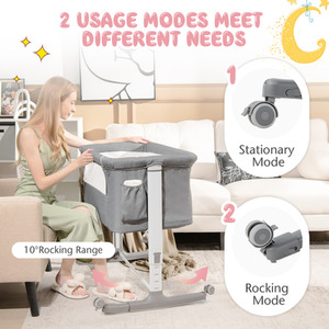 3-in-1 Baby Bedside Bassinet by Costway