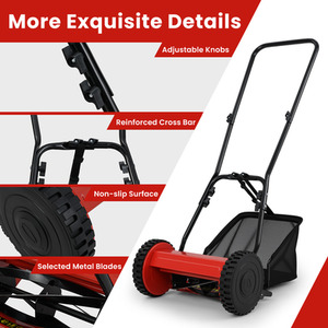 Push Lawn Mower Manual Grass Sweeper by Costway