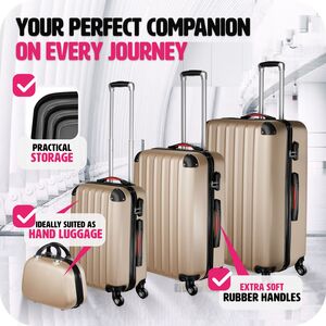 tectake Suitcase Set 4-Piece Pucci - Champagne by tectake
