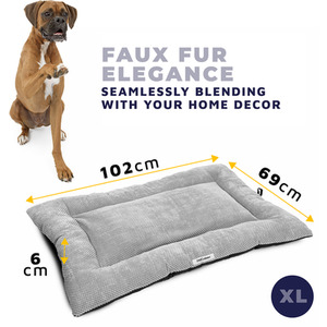Soft Padded Fleece Dog Bed - Grey / XL by DogCratesPlus