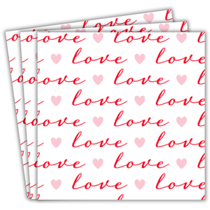 Love Party Paper Napkins Pink Hearts - WHITE by Peacock Supplies