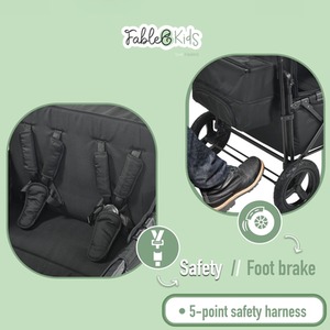 Folding Cart LEO X4Plus Foldable Transport Cart with Roof - Onyx Black by FableKids