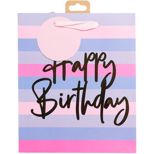 Pack of 4 Pink Medium Birthday Gift Bags - Pink