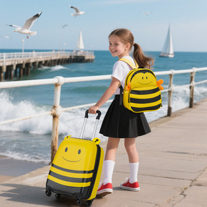 2-Piece Kid's Luggage Set - Yellow by Costway