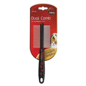 Mikki Dual Comb - Fine or Medium Coats - White by Mikki