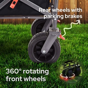 Folding Handcart with Roof, Luxury Handcart - Black by Arebos