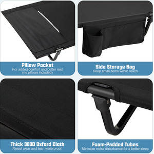 Portable Folding Camping Bed - Black by Costway