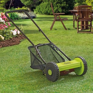 Hand Push Grass Cutter with Rear Roller - Green by Garden Gear