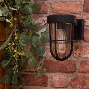 Fanar Industrial Black Bathroom Wall Light - Black by ValueLights