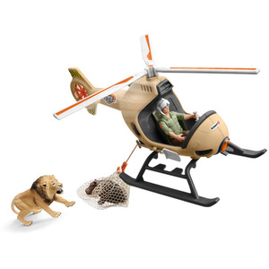 SCHLEICH Wild Life Animal Rescue Helicopter with Toy Figures - Black by SCHLEICH