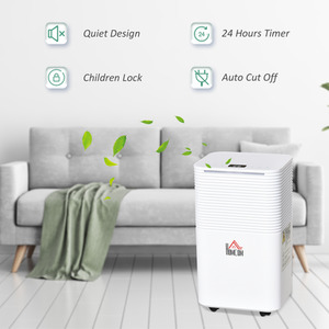 HOMCOM 10L per Day Quiet Dehumidifier for Home Laundry - White by HOMCOM