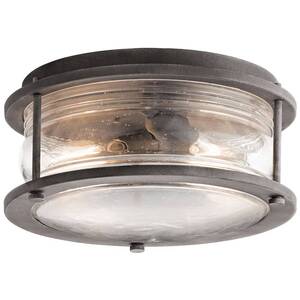 Ashland Bay 1 Light Bathroom Flush Outdoor Ceiling Light Zinc IP44, E27 - Zinc