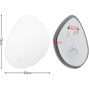 Irregular Frameless LED Bathroom Wall Mirror - Silver / 70cm by Livingandhome