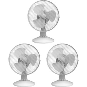 Igenix 9 Inch Desk Fan White Pack of 3 - White by Igenix
