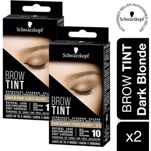 Schwarzkopf Brow Tint Professional Dark Blonde Permanent Eyebrow Dye Tinting Kit - Buy 2 - DarkBlonde / 0.08kg / 6cm by Schwarzkopf