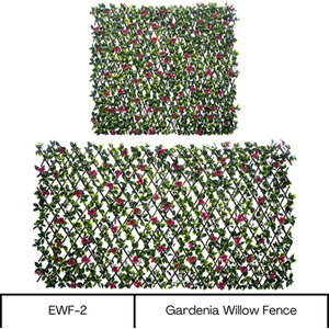 Expanding Wooden Trellis Privacy Screen - Green / Gardenia