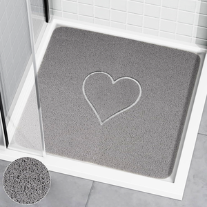 Heart Embossed Spaghetti Square Shower Mat by Nicoman