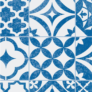 d-c-fix Zuladi Self Adhesive Vinyl Film - Blue and White by d-c-fix