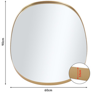 Oval Iron Frame Explosion-Proof Wall Mirror by Livingandhome